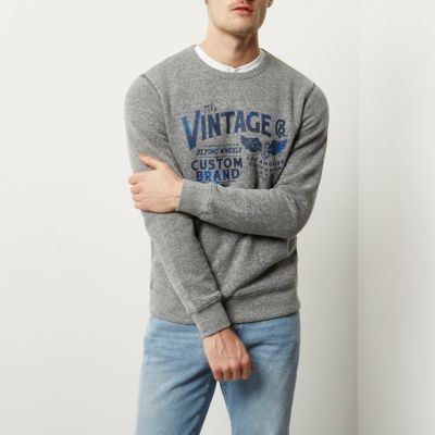 Grey Jack & Jones Vintage print sweatshirt
